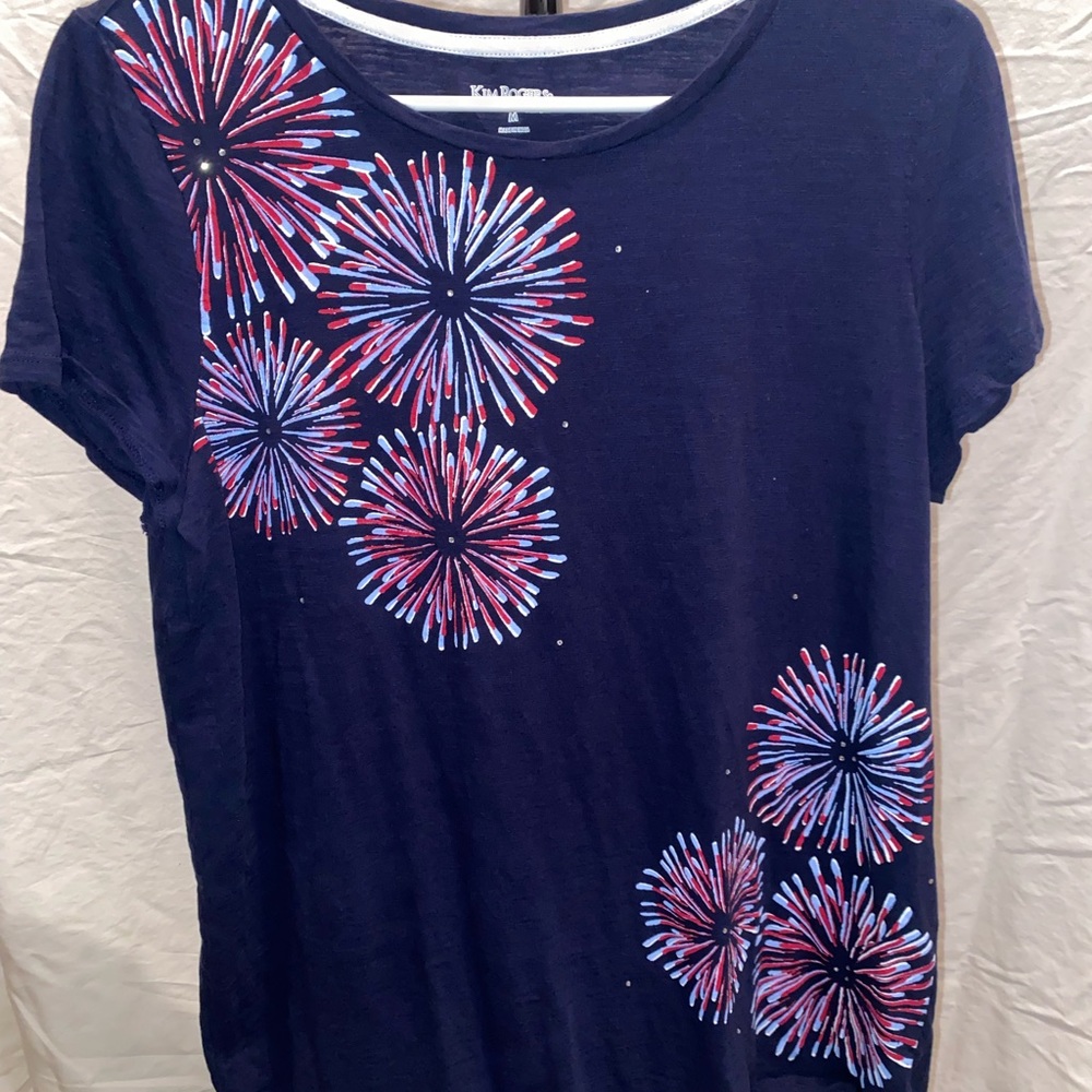 blue fireworks shirt